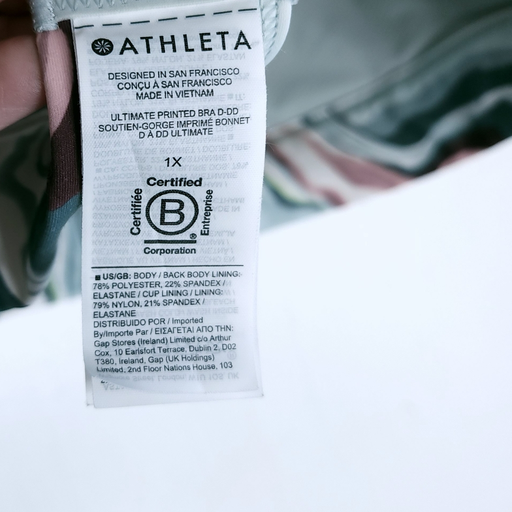 Athleta Ultimate Printed Sports Bra Size 1X D-DD - Picture 5 of 7